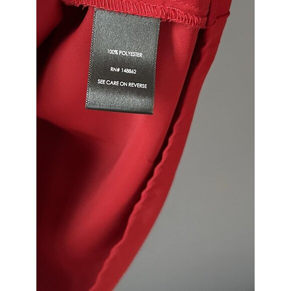 Torrid Harper Blouse Womens 3X Red Split Neck Roll Tab Sleeve High Low Hem - Picture 13 of 14